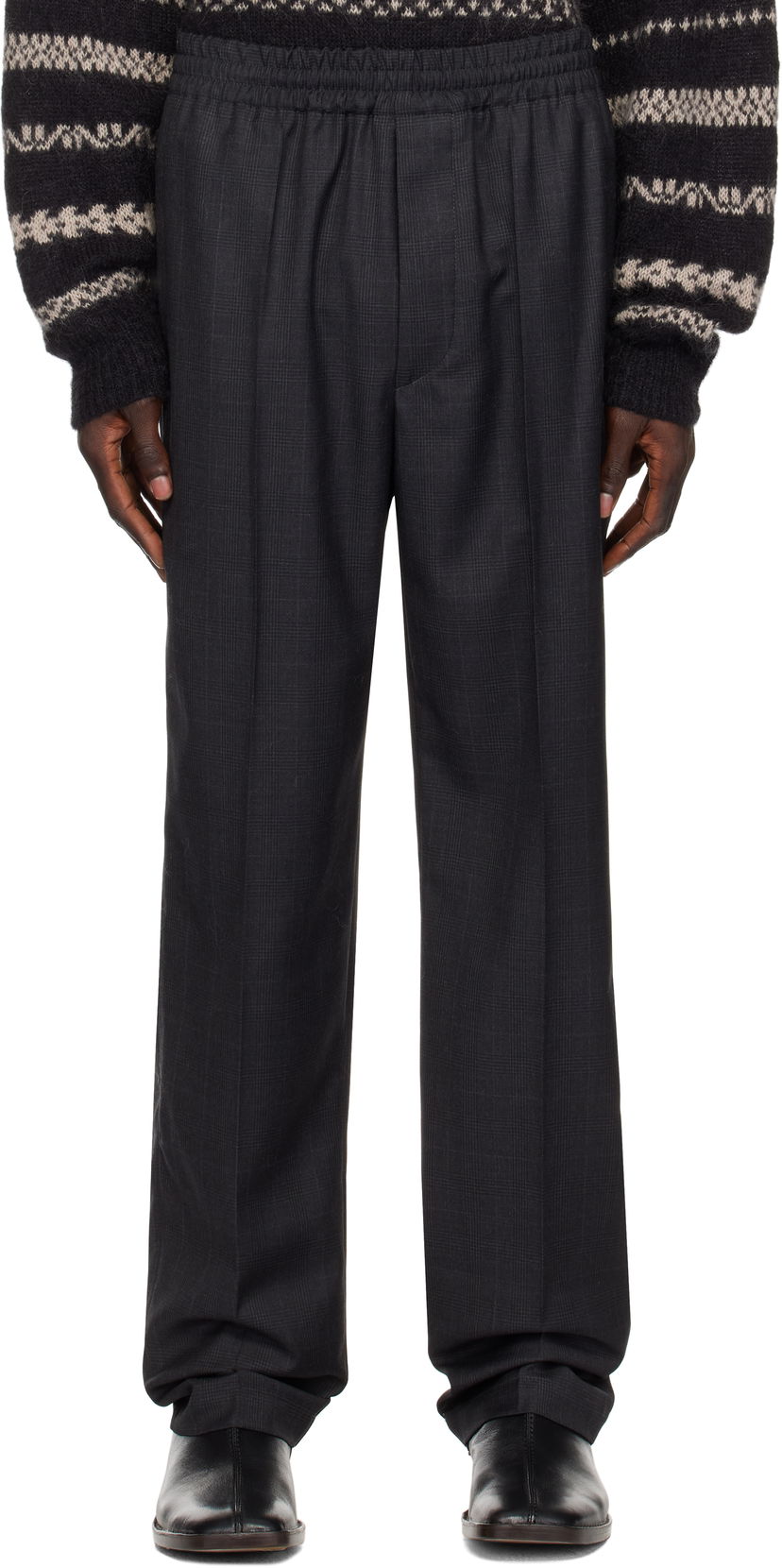 Hlače ISABEL MARANT Isabel Marant Nahili Checked Trousers Črna | 23APA0074HA-A3F61H