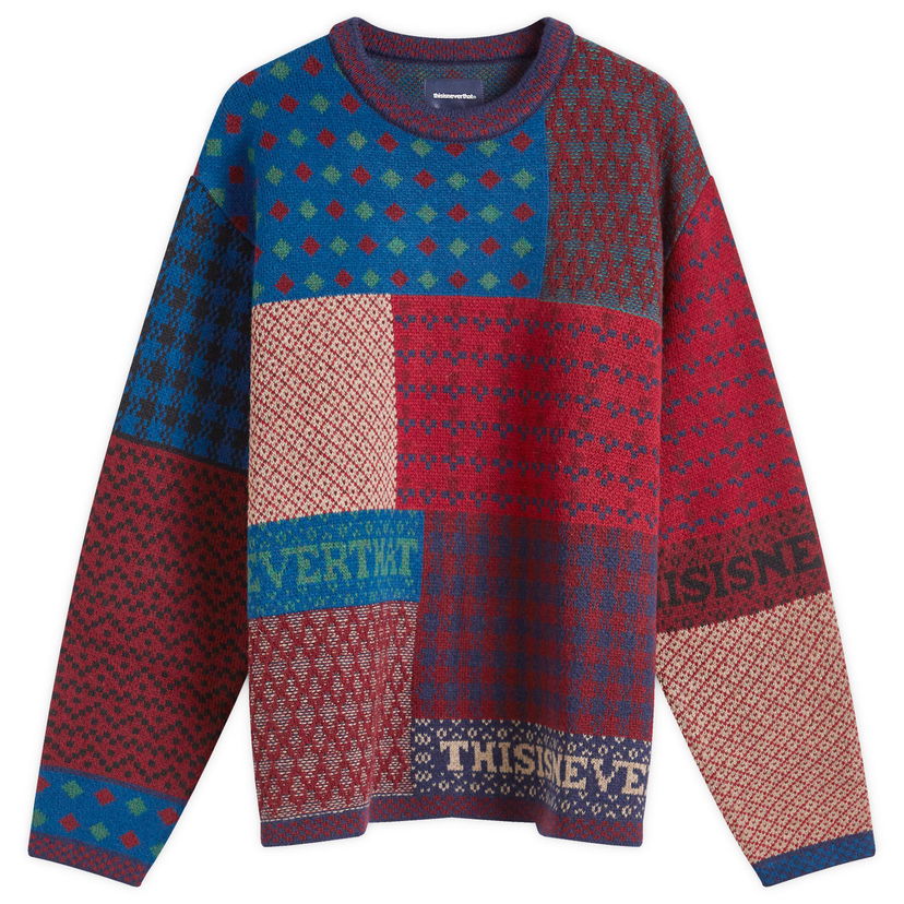 Pleteni pulover thisisneverthat Patchwork Crew Knit Večbarvna | TN243KKNPK06-MUL