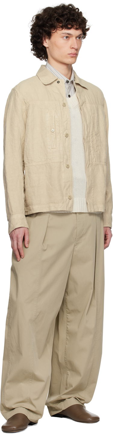 Plašči Stone Island Stone Island Diagonal Linen Overshirt Bež | K1S15 1200010 S00F8, 4
