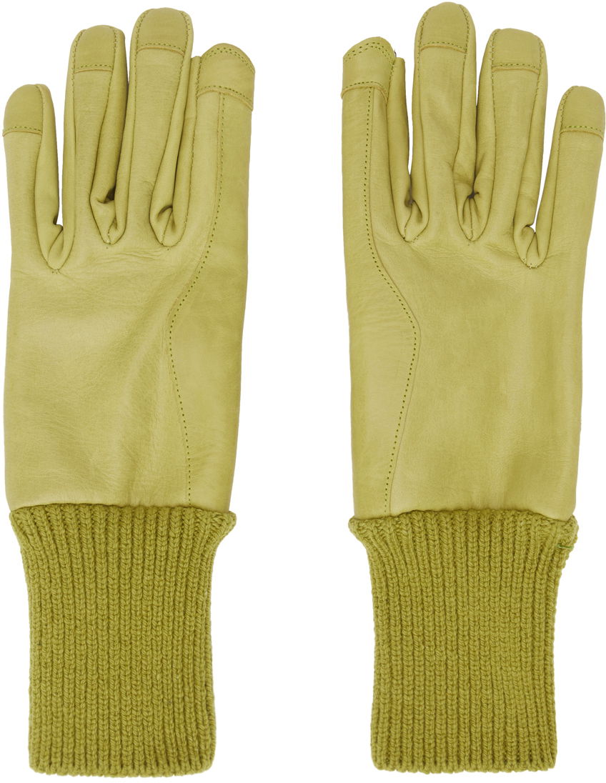 Rokavice Rick Owens Short Ribcuff Gloves Rumena | RR02C7458 LSU, 0