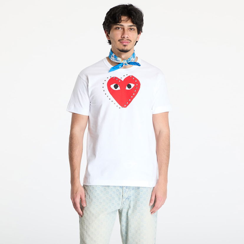 Majica Comme des Garçons Comme des Garçons PLAY Print T-Shirt Bela | AX-T803 WHITE