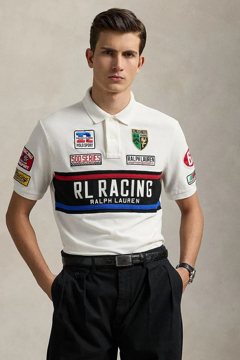 Polo majica Polo by Ralph Lauren Polo Ralph Lauren RL Racing Graphic Short Sleeve Polo Shirt Bela | 710972334