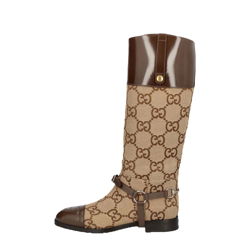 Superge in čevlji Gucci Round Toe Knee-High Boots Rjava | 674673 UK050 2597