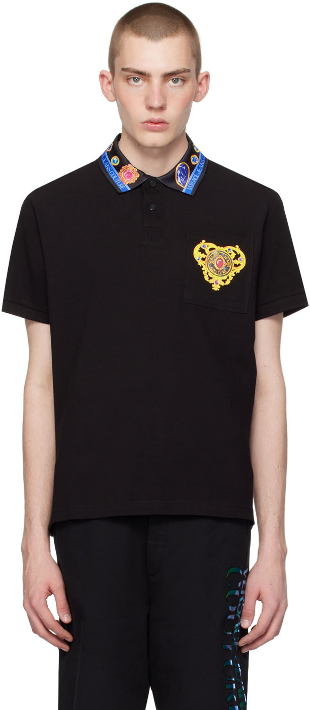 Srajce Versace Jeans Couture Black Heart Couture Polo Črna | E76GAGT11_ECJ01T