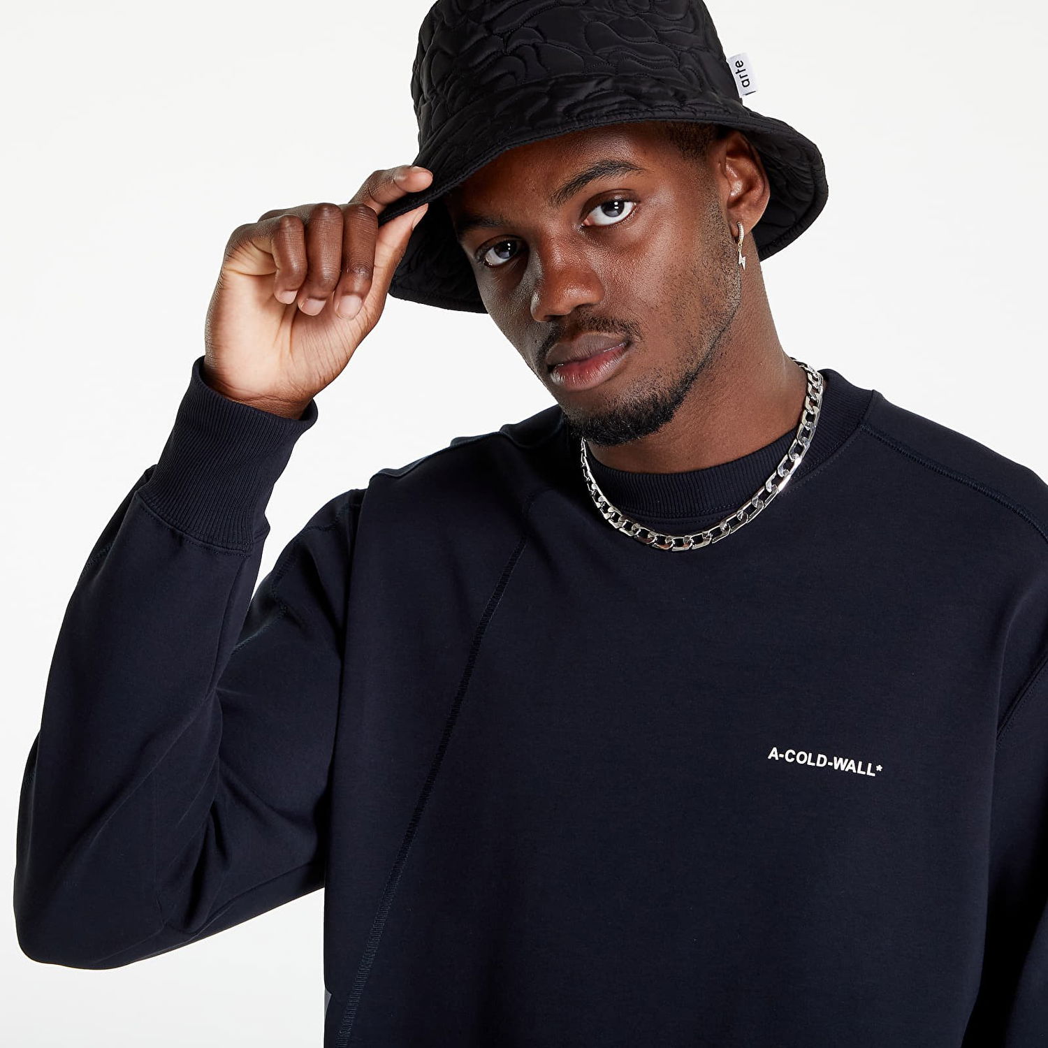 Pulover A-COLD-WALL* Polygon Technical Crewneck Črna | ACWMW079 Black, 1