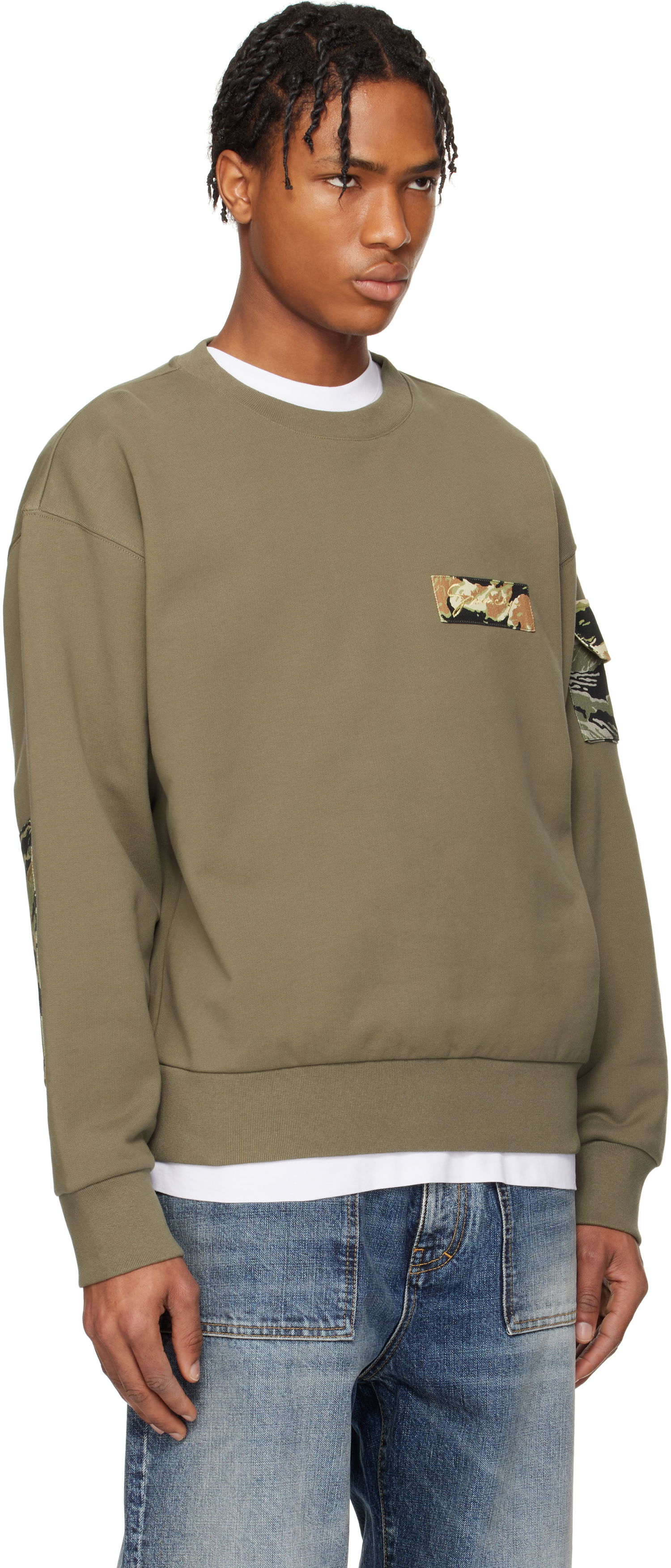 Pulover Givenchy Givenchy Camo Patches Sweatshirt Zelena | BMJ0LC3YQ6333, 1