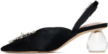 Superge in čevlji Simone Rocha Simone Rocha Pointed Slingback Heels with Crystal Embellishment Črna | LH14B 0794, 2
