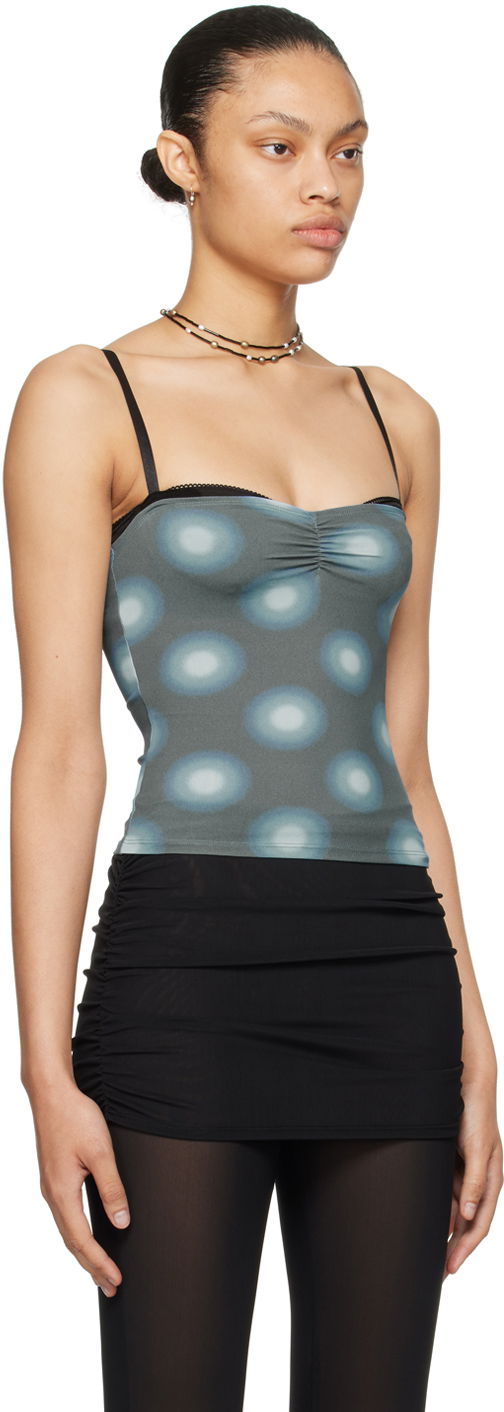 Majica brez rokavov Miaou Miaou Enzo Print Camisole Modra | 7092TKGRB, 1