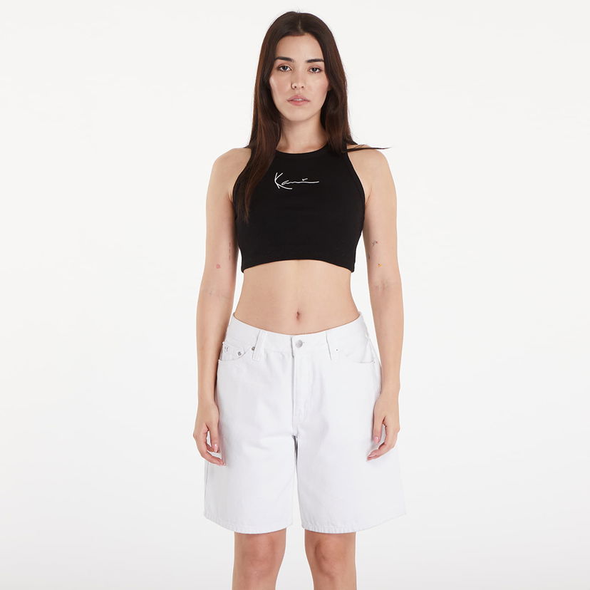 Majica brez rokavov Karl Kani Top Small Signature Essential Racer Rib Top Black Črna | KW-TP011-001-01
