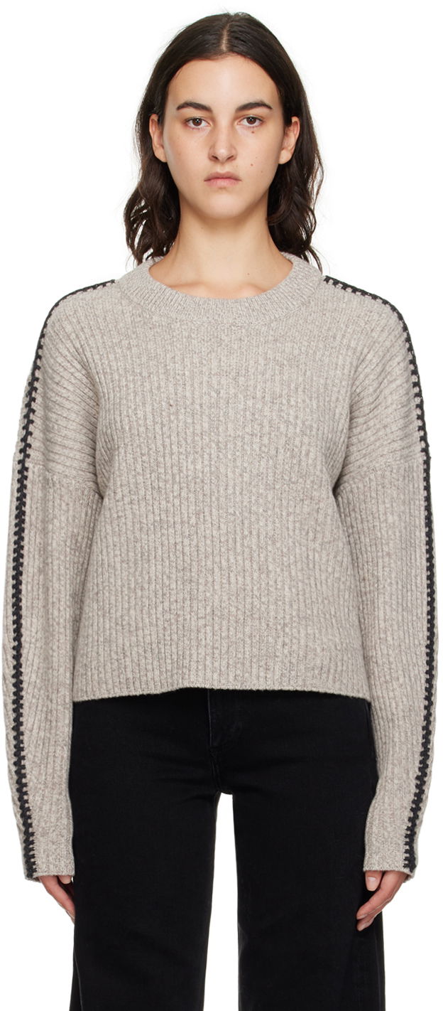 Pleteni pulover rag & bone Rag & Bone Ingrid Rib Knit Sweater Siva | WAS23F014FS14