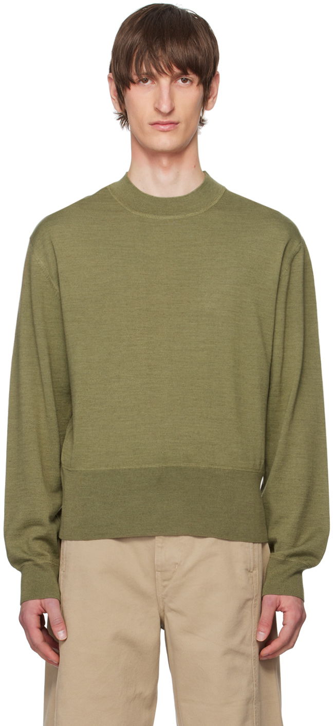 Pleteni pulover LEMAIRE Mock Neck Sweater Zelena | TO1195 LK087