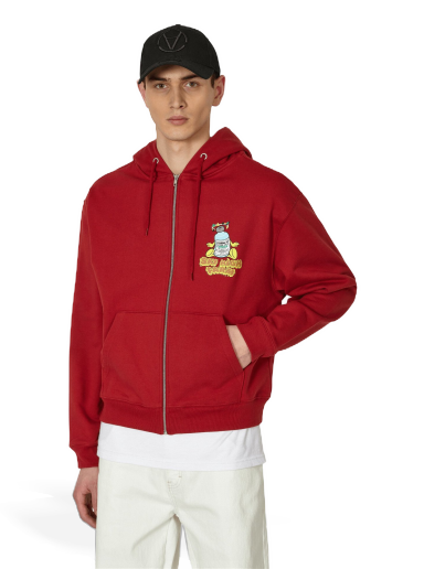 Pulover Sky High Farm Flatbush Printed Zipped Hooded Sweatshirt Rdeča | SHF03T022 1
