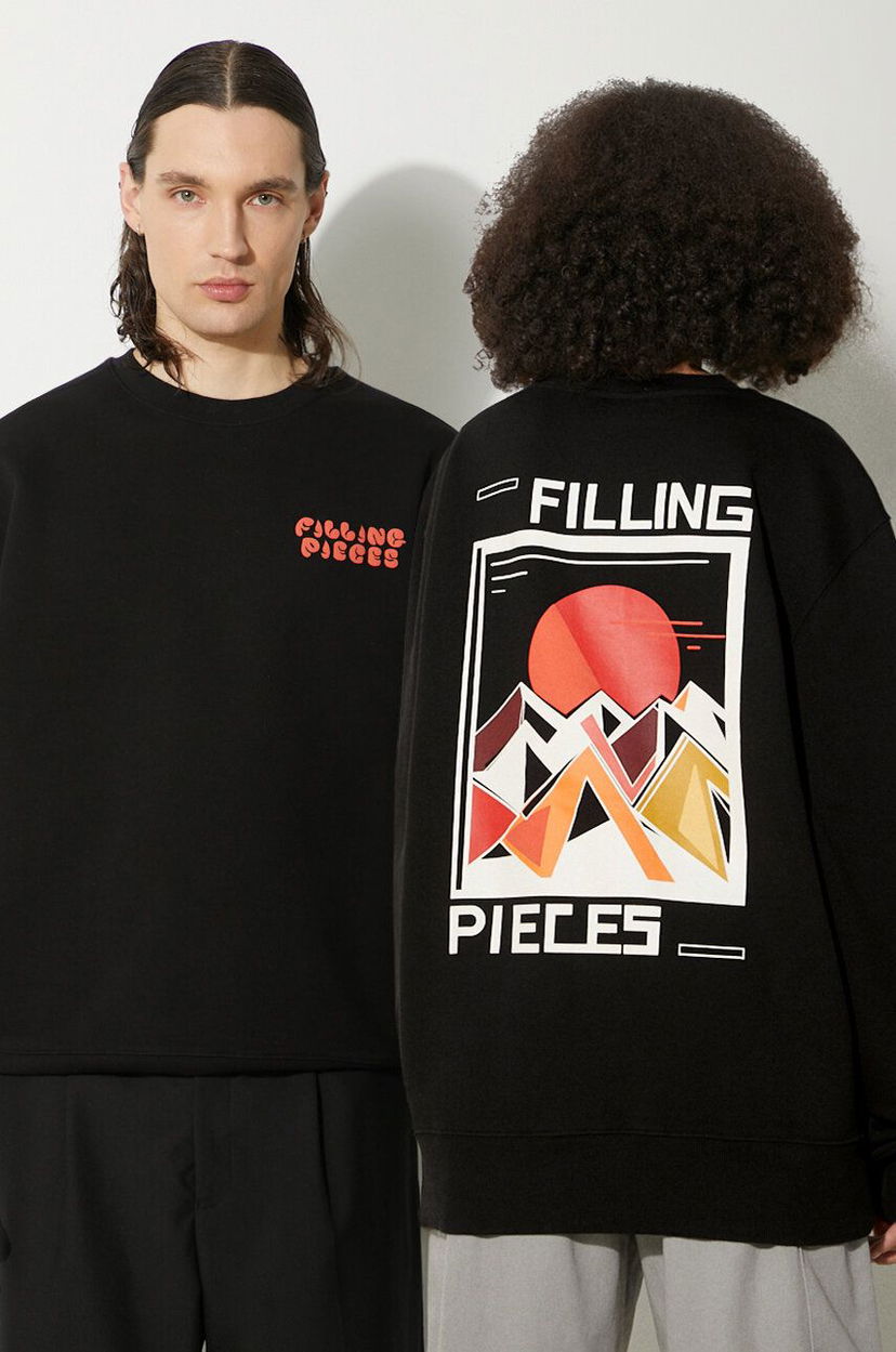 Pulover Filling Pieces Filling Pieces Sunset Graphic Sweatshirt Črna | 74517021861