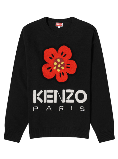 Pleteni pulover KENZO Boke Flower Crewneck Črna | FD65PU4273LD-99J