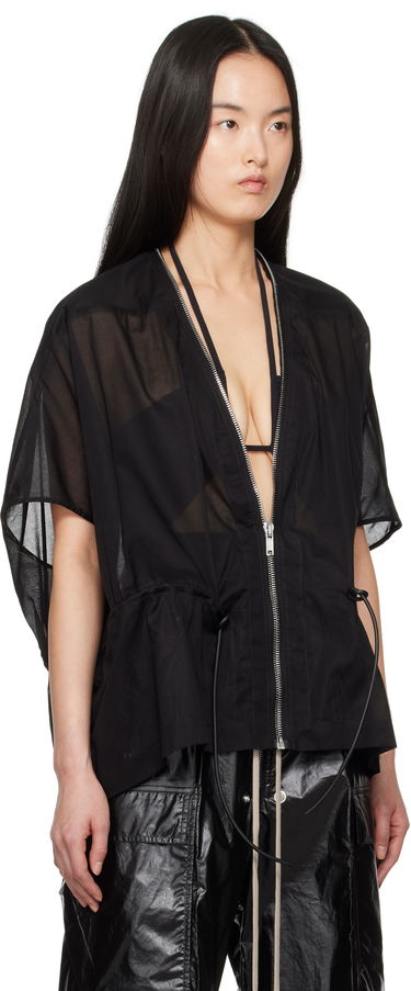 Srajce Rick Owens Rick Owens Hollywood Sail Sheer Zip Jacket Črna | RP01E7733 CV, 1