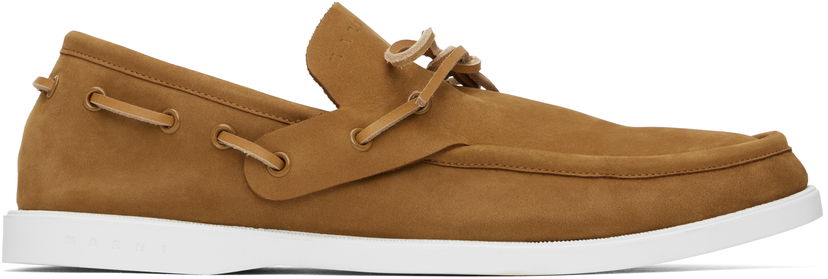 Oblačila Marni Marni Nubuck Boat Shoes Rjava | MOMS005902 P7325 00M37