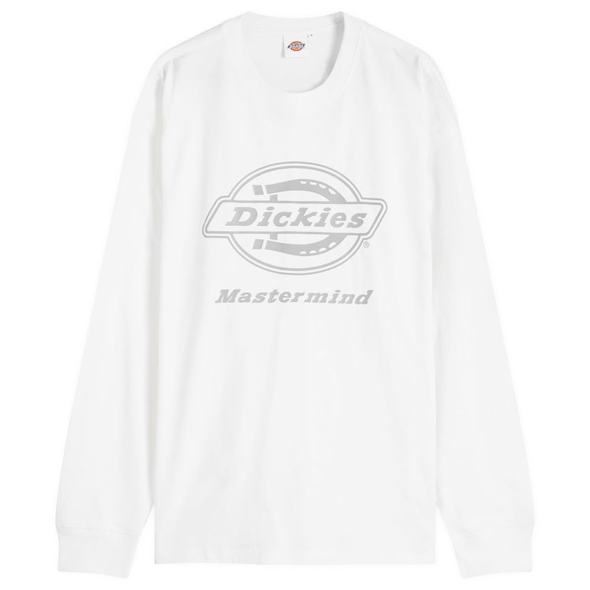 Majica Mastermind WORLD MASTERMIND WORLD x Dickies Logo Long Sleeve T-Shirt, Size Large Bela | MJ25C14-TS216-1