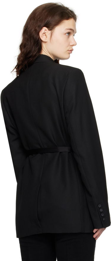 Jakna TOTEME TOTEME Satin-Lapel Wrap Blazer Črna | 251-WRZ4728-FB0026, 2