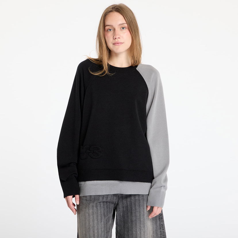 Pleteni pulover Y-3 Y-3 Logo Knit Crew Sweatshirt Črna | JX7331