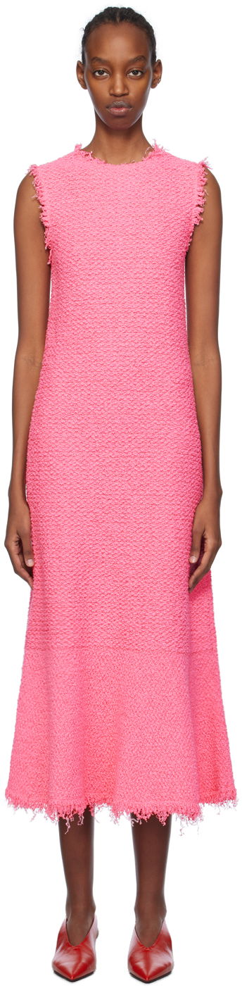 Obleke Jil Sander Sleeveless Midi Dress Roza | J02CT0309_J15397