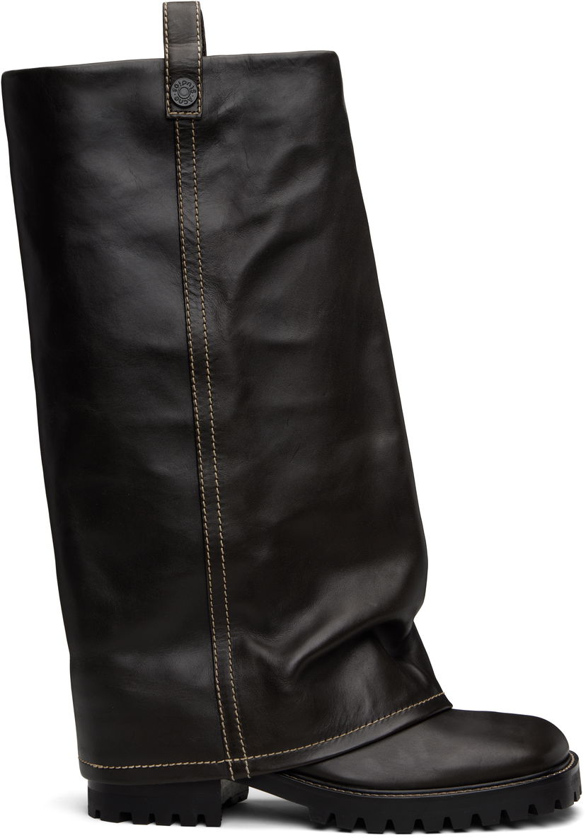Trenčkot Acne Studios Acne Studios Leather Slouch Boots Črna | BD0339-