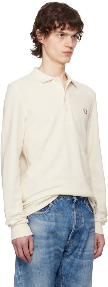 Polo majica Fred Perry Fred Perry Honeycomb Long-Sleeve Polo Bela | M8693, 1