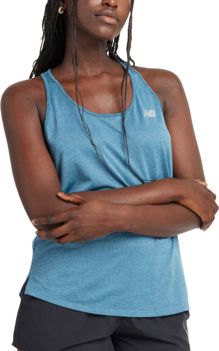 Majica brez rokavov New Balance Athletics Tank Modra | wt41250-tum