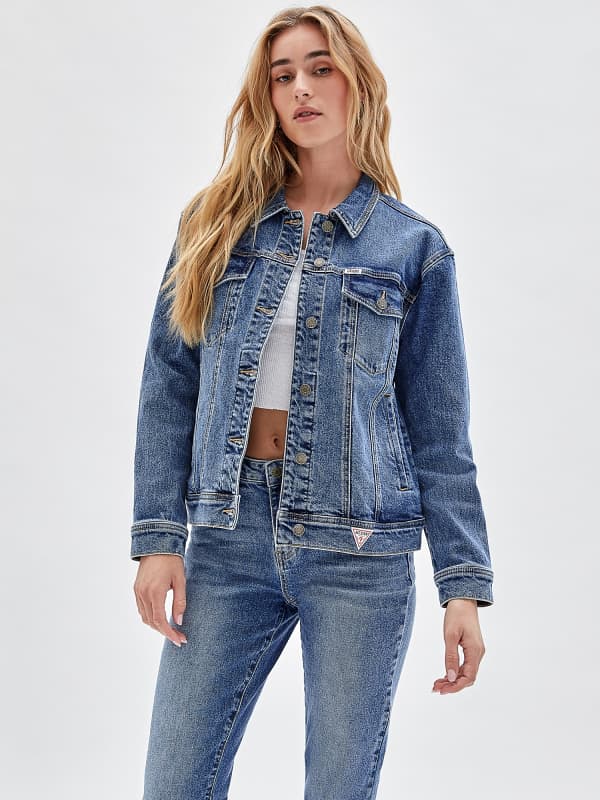 Jakna GUESS Relaxed Fit Denim Modra | W2BXN2D4ON2, 0