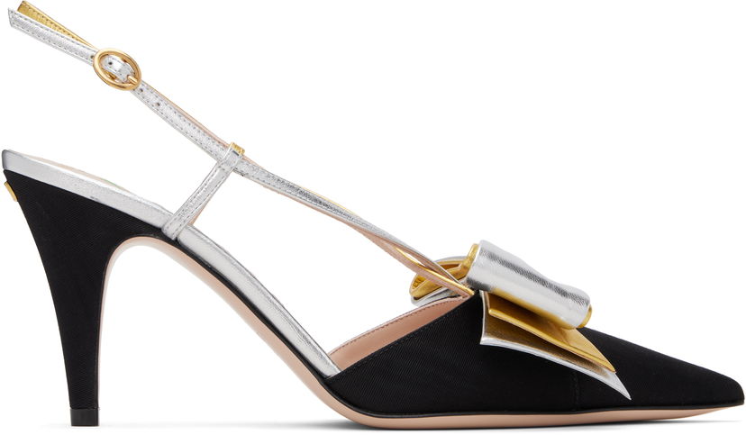Nega čevljev Valentino Valentino Garavani Bowow Slingback Heels Črna | 7W2S0MX4QLJ