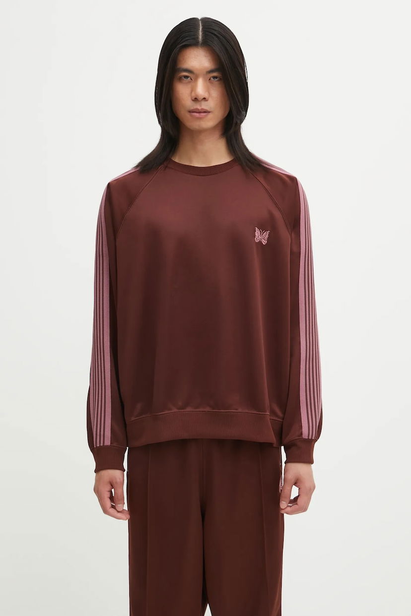Pulover Needles Needles Track Crew Neck Sweatshirt Rjava | RW315