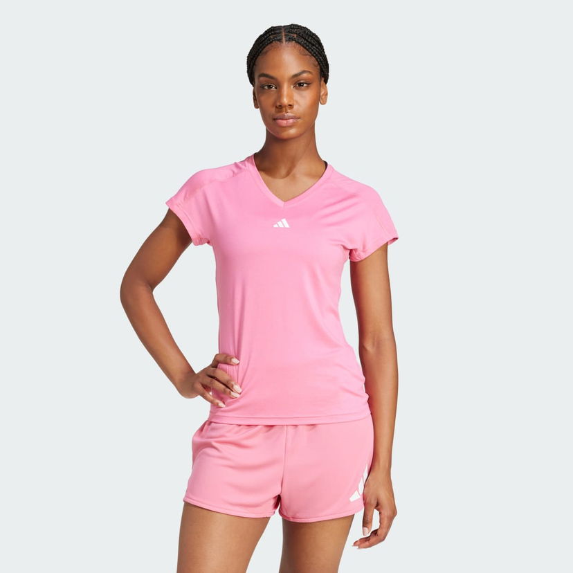 Majica brez rokavov adidas Performance AEROREADY Train Essentials V-Neck T-Shirt Roza | JN4661