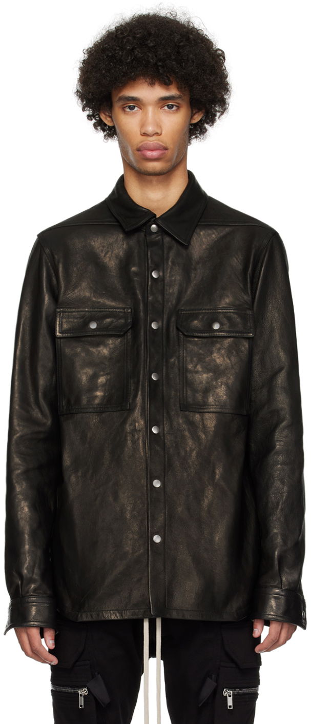 Jakna Rick Owens Waxed Leather Jacket Črna | RU01D3729 LNV