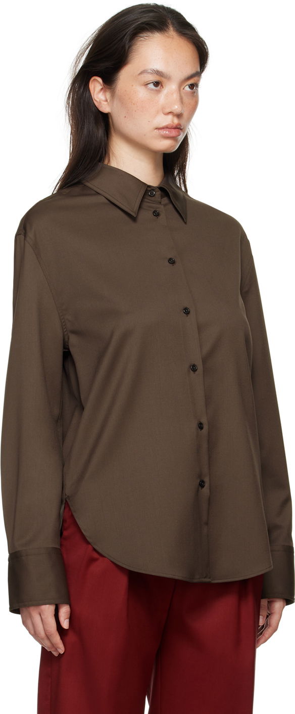 Srajce Loulou de Saison Loulou de Saison Eliana Long Sleeve Shirt Rjava | ELIANA, 1