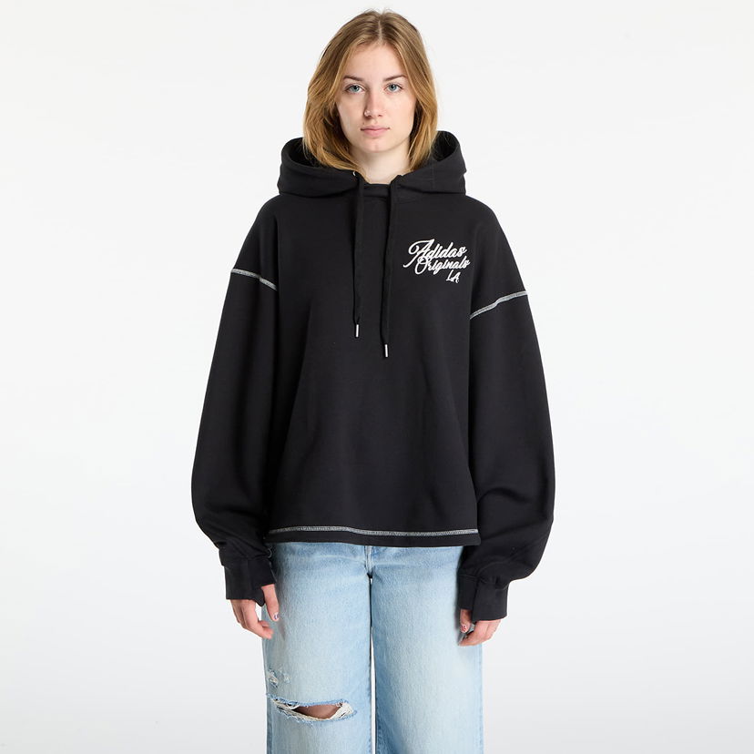 Pulover adidas Originals LA Originals Santa Monica Hoodie with Contrast Stitching Črna | JX6133