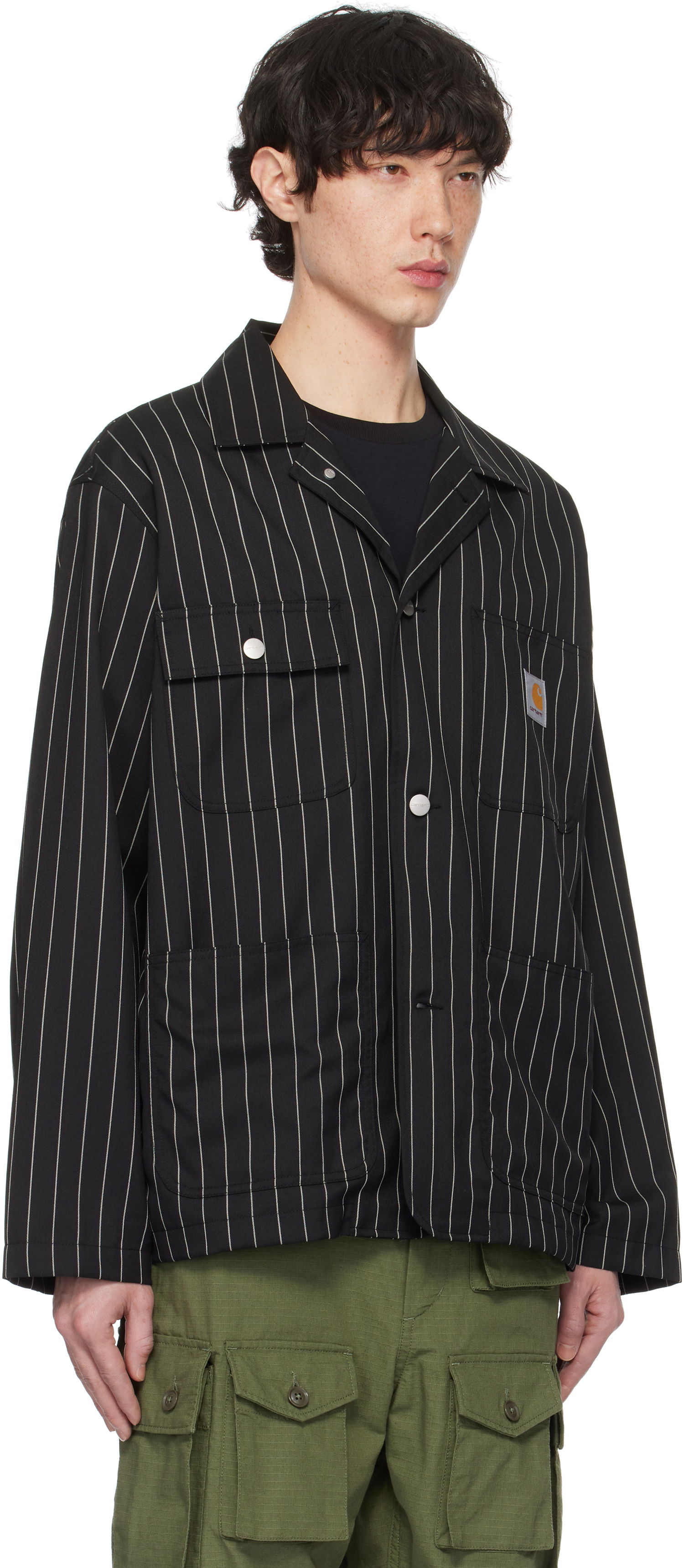 Jakna Carhartt WIP Work In Progress Seaton Pinstriped Blazer Črna | I034437, 1