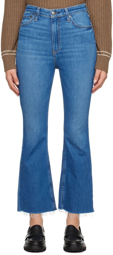 Kavbojke rag & bone Casey High-Rise Frayed Flare Jeans Modra | WDD23F2917C2C1, 0