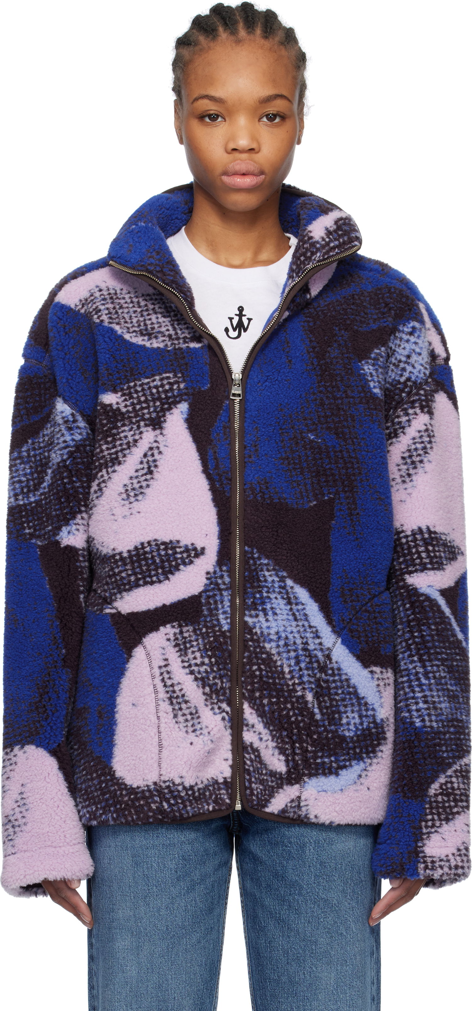 Bomber jakna JW Anderson JW Anderson Printed Fleece Zip-Up Jacket Večbarvna | JK0376-PG1712, 0