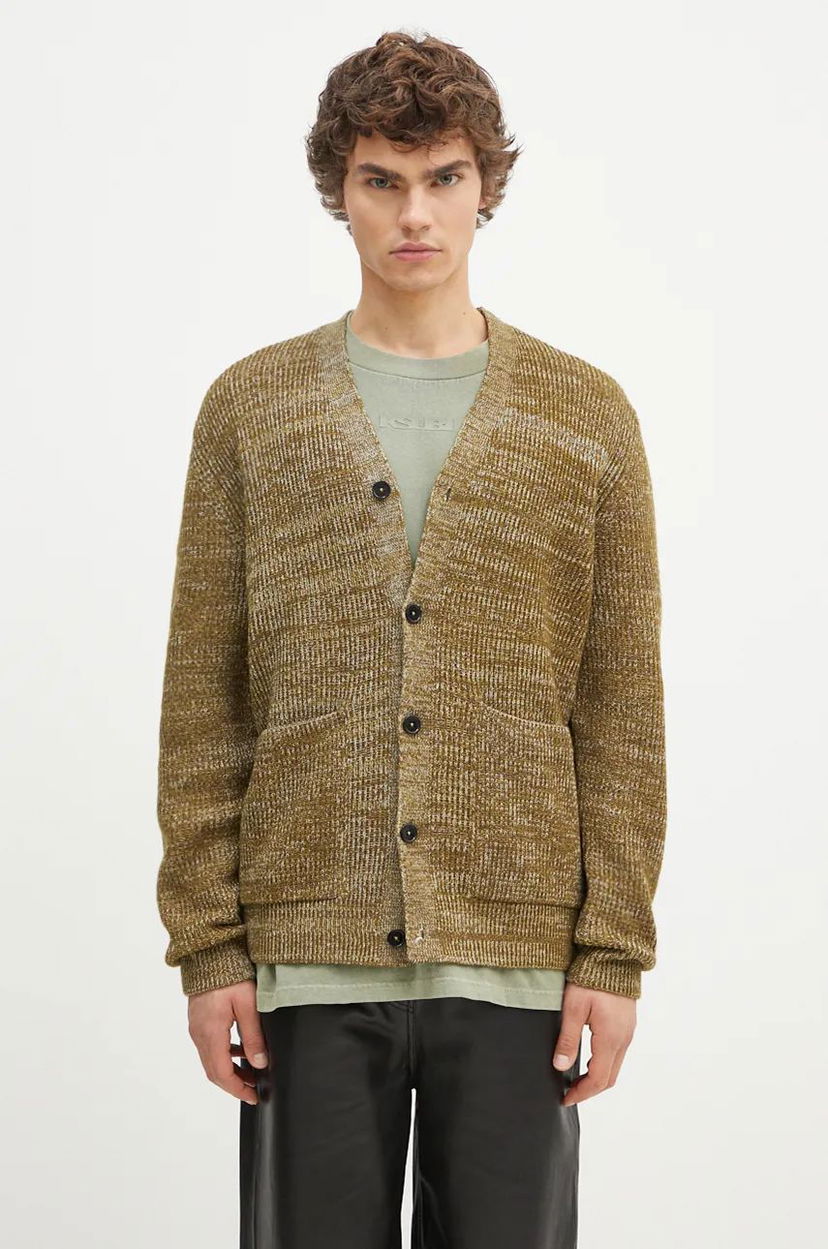 Pleteni pulover NORSE PROJECTS Cardigan Zelena | N45.0618.8096