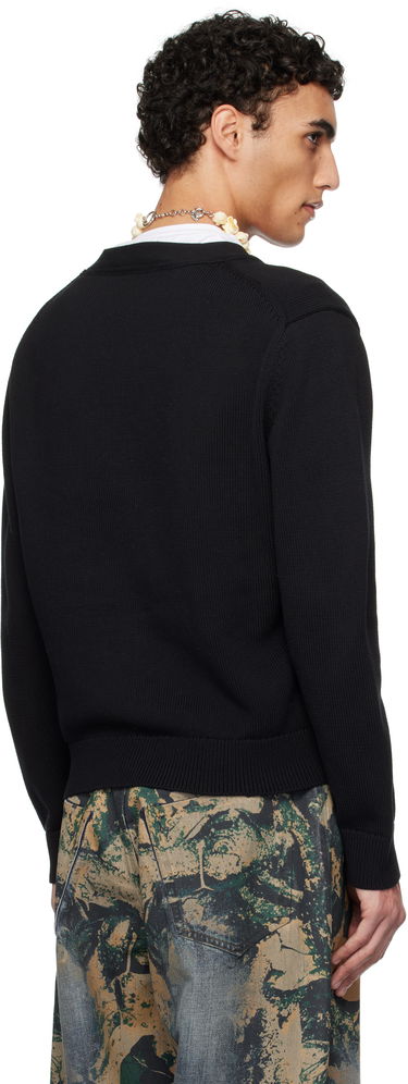 Pleteni pulover Acne Studios Acne Studios V-Neckline Cardigan Črna | C60104-, 2