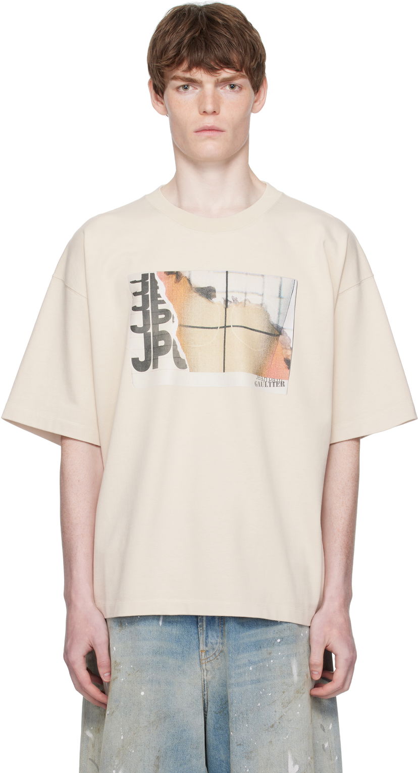 Majica Jean Paul Gaultier Jean Paul Gaultier Oversized Printed T-Shirt Bež | 25/03-W-TO293-J001-691501