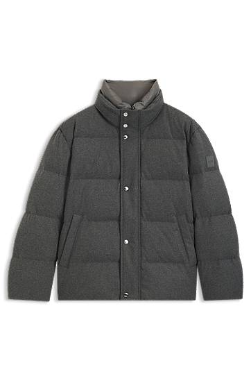 Puhovka BOSS Flannel jacket with down filling Siva | 50540465