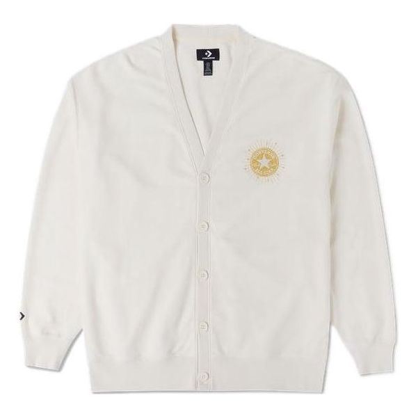 Pleteni pulover Converse Converse Men's Cardigan Bela | 10025501-A02
