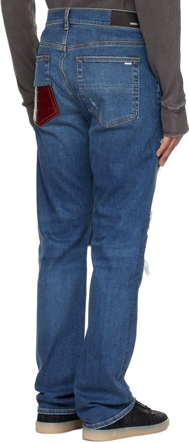 Kavbojke AMIRI AMIRI Croc Slim Thrasher Jeans Modra | AMDNSM1023, 2