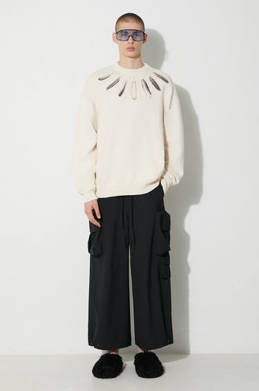 Pleteni pulover Marcelo Burlon Sweater With Print Bež | CMHE036F23KNI0026F10, 1