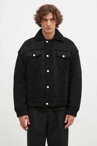 Pleteni pulover KENZO Oversized Knitted Jacket Črna | FE65OU1419NC.99, 0