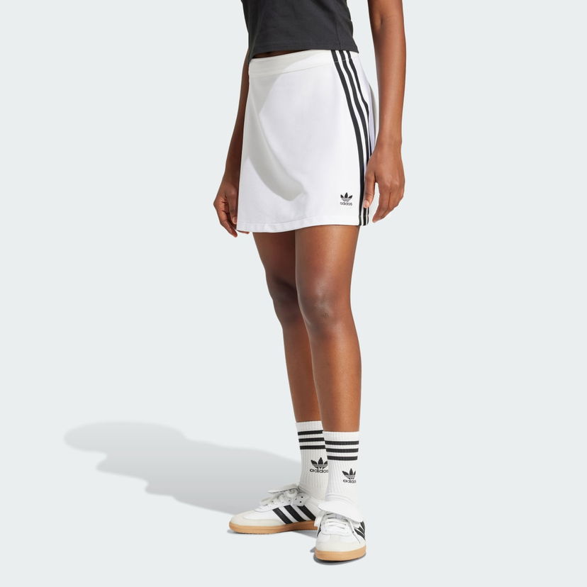 Krila adidas Performance Adicolor 3-Stripes Mini Skirt Bela | JD0284