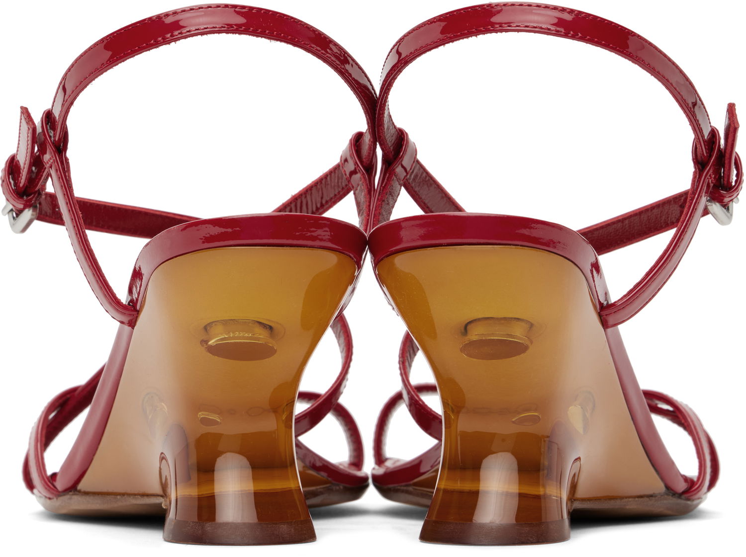 Nega čevljev Dries Van Noten Dries Van Noten Patent Leather Heeled Sandals Rdeča | WS251-1644-189, 1