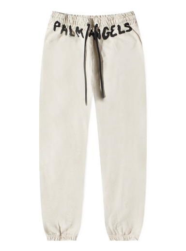 Trenirka Palm Angels Logo Sweat Pant Bela | PMCH011S23FLE0040110