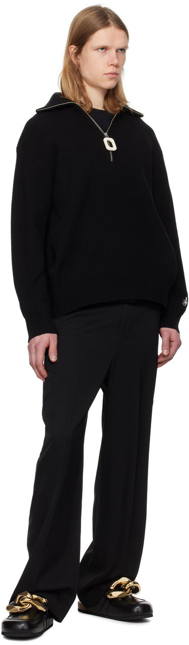 Pleteni pulover JW Anderson JW Anderson Half-Zip Knit Sweater Črna | KW1285-YN0372, 3