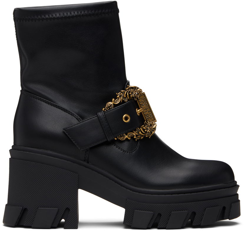 Superge in čevlji Versace Sophie Baroque Buckle Boots Črna | E79VA3S80_E71570
